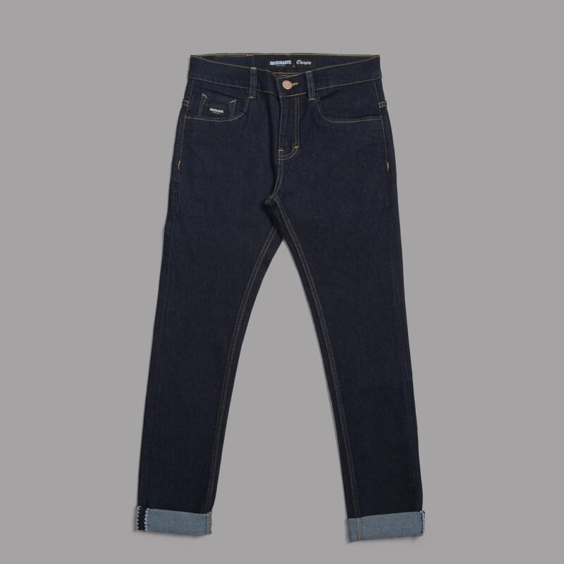 ROCKMAKER CELANA DENIM SLIM FIT SELVEDGE ACCENT DARK INDIGO WHITE