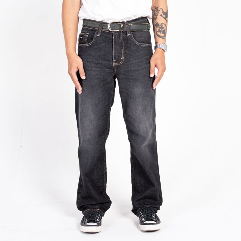 Rockmaker Celana Denim Regular Loose Fit Spike Black