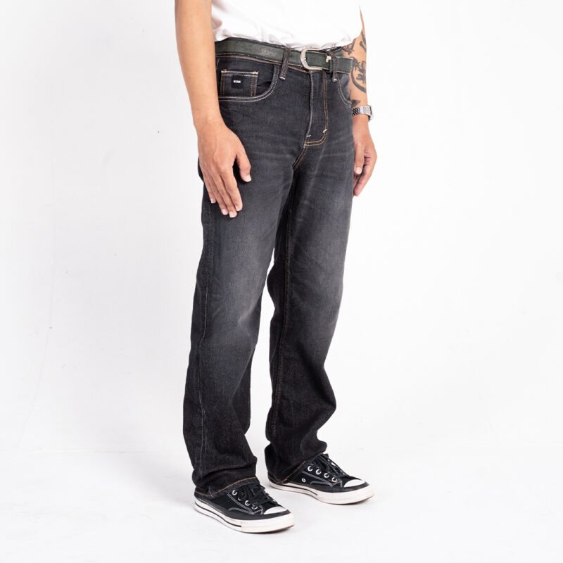 Rockmaker Celana Denim Regular Loose Fit Spike Black