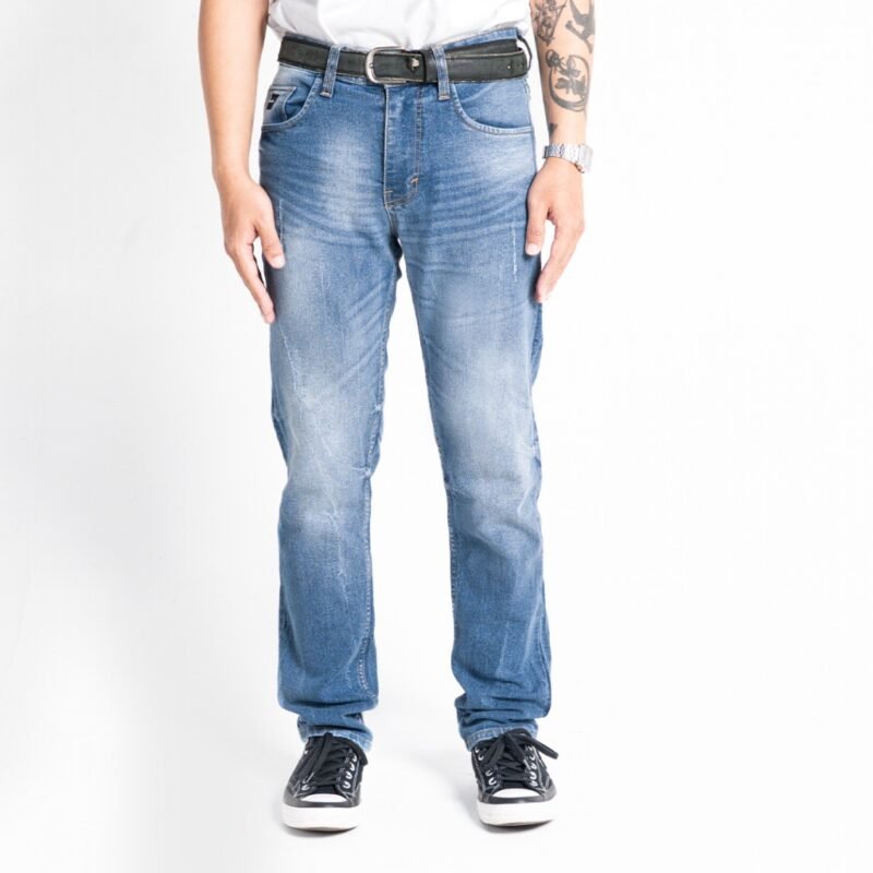 ROCKMAKER CELANA DENIM SLIM FIT SELVEDGE ACCENT LIGHT BLUE DESTROY