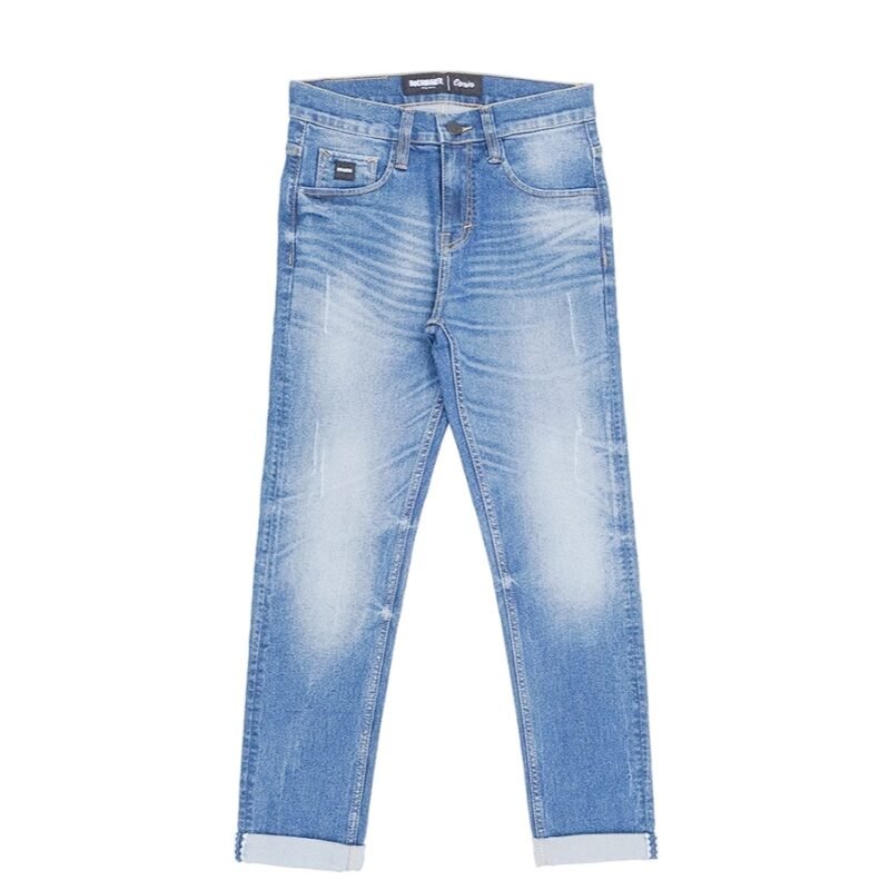 ROCKMAKER CELANA DENIM SLIM FIT SELVEDGE ACCENT LIGHT BLUE DESTROY
