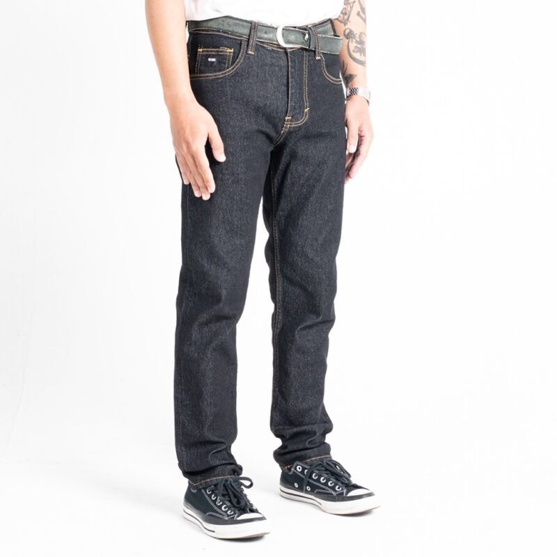 ROCKMAKER CELANA DENIM SLIM FIT SELVEDGE ACCENT DARK INDIGO WHITE