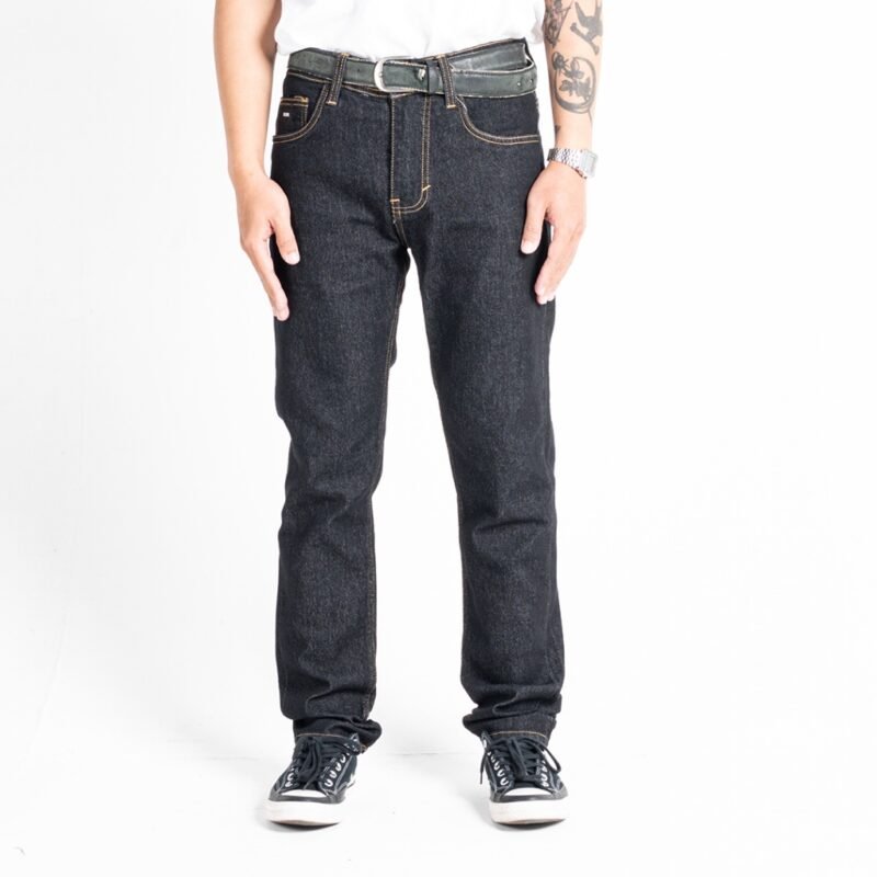 ROCKMAKER CELANA DENIM SLIM FIT SELVEDGE ACCENT DARK INDIGO WHITE