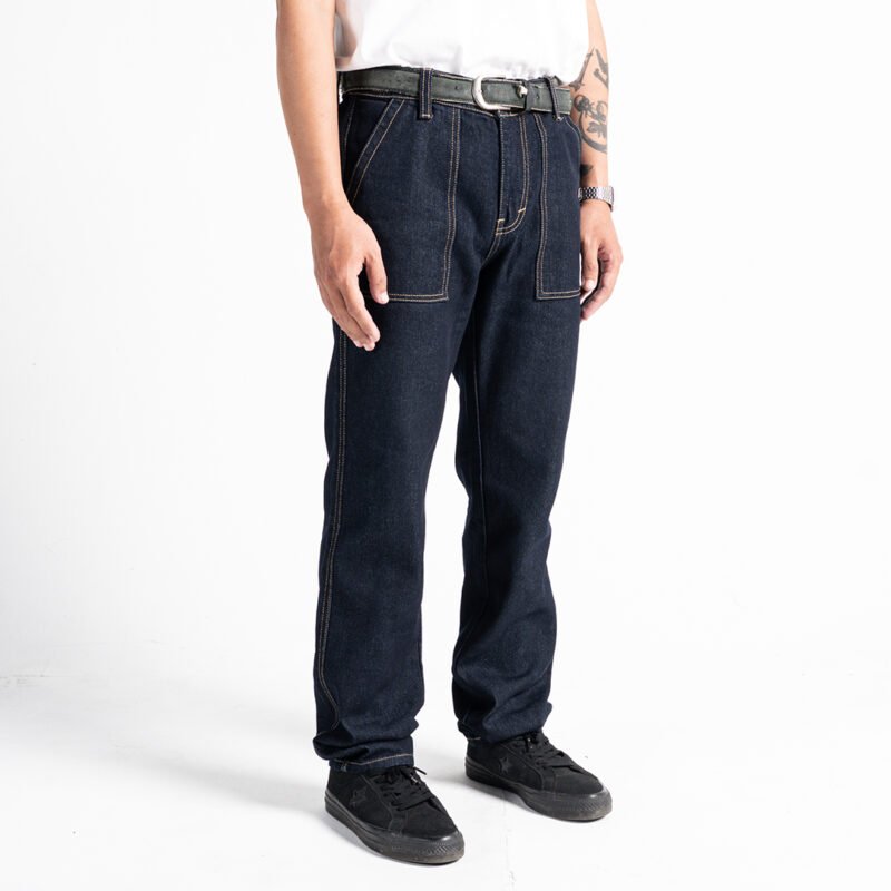 Rockmaker Denim Workpants Stitch Gold Jeans Lembut Jeans Lembut