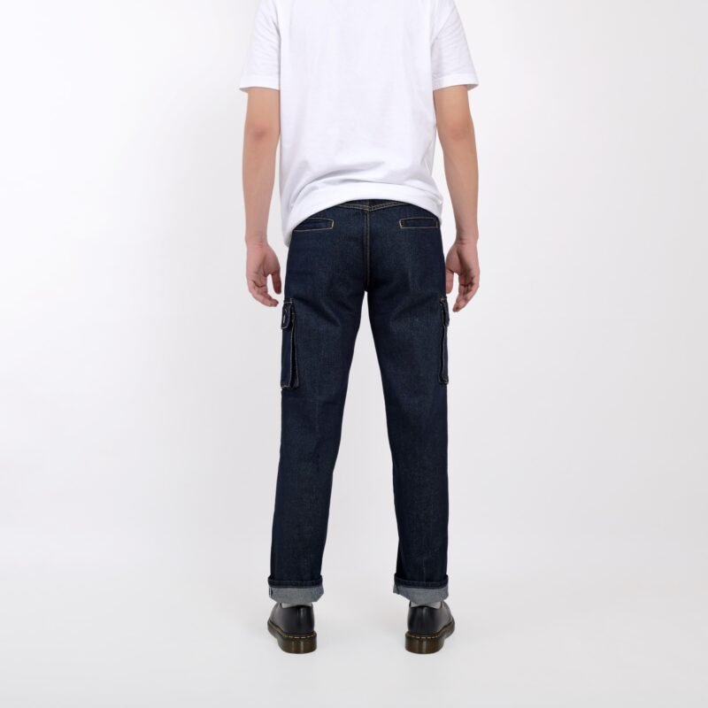 Rockmaker Cargo Denim Phillip Selvedge Accent Jeans Pria Lembut Nyaman